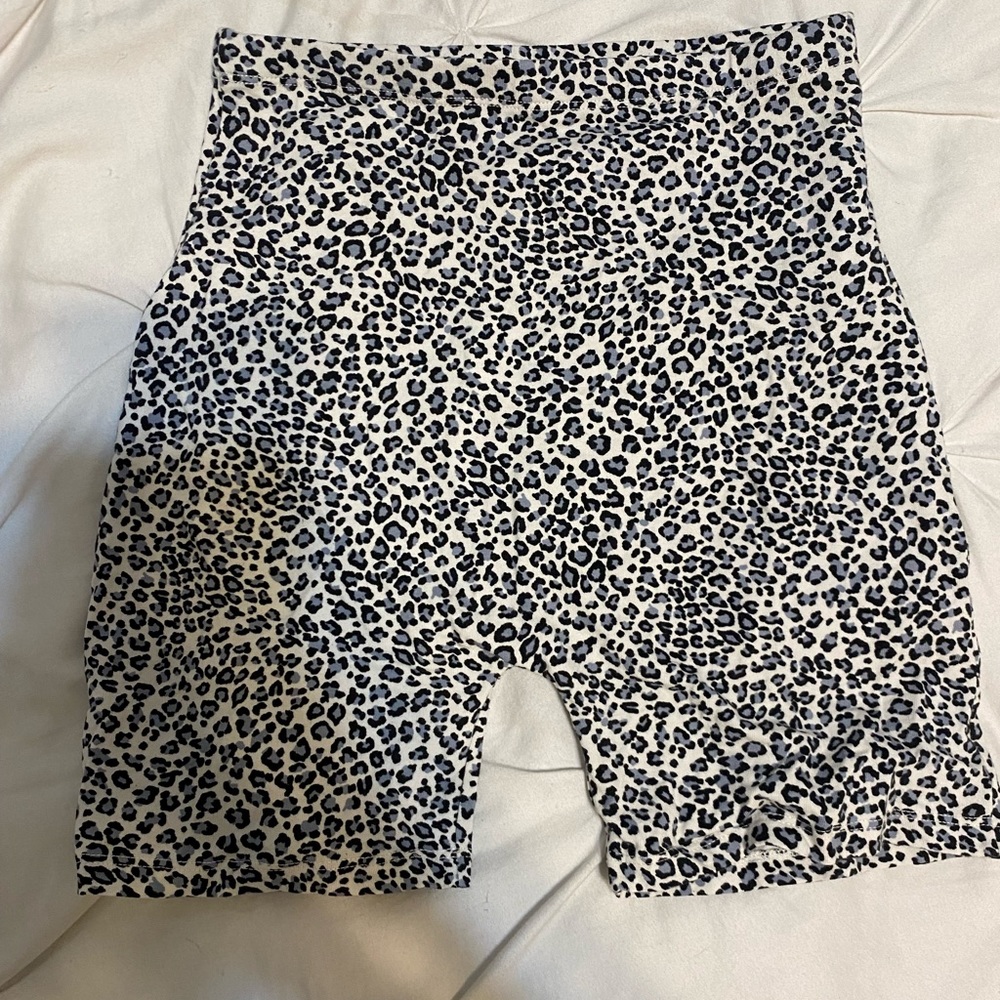 John Galt Brandy Melville leopard print blue biker shorts one-size-fits-all